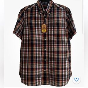 NWT Indian Madras Plaid Daniel Cremieux Men’s Short Sleeve Button Down $79